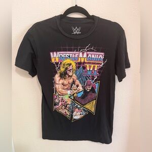 Vintage WWE WrestleMania VI Black Graphic Tee